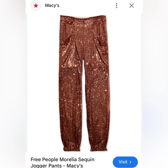 Free People Morelia Sequin Jogger Pants in Bronze size small - Picture 4 of 16